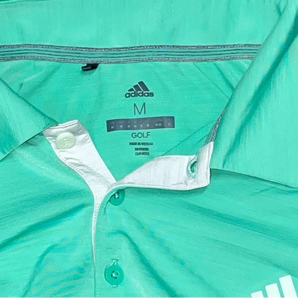 Like New Medium Mint Green Adidas Collar Golf Polo Excellent Condition - Picture 7 of 7